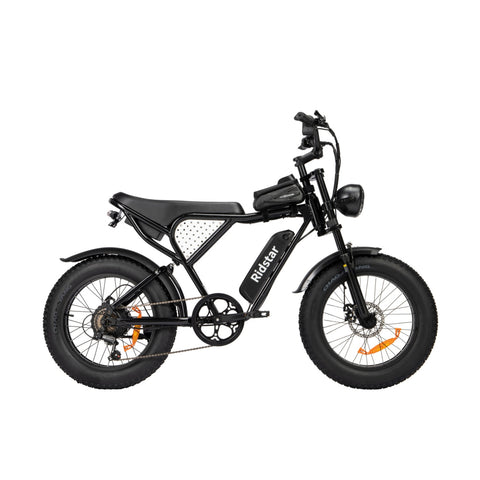 Ridstar Q20 Bicicleta Elétrica - Motor 500W Bateria 48V15Ah Pneus de 20 Polegadas Travão a Disco Mecânico - Preto