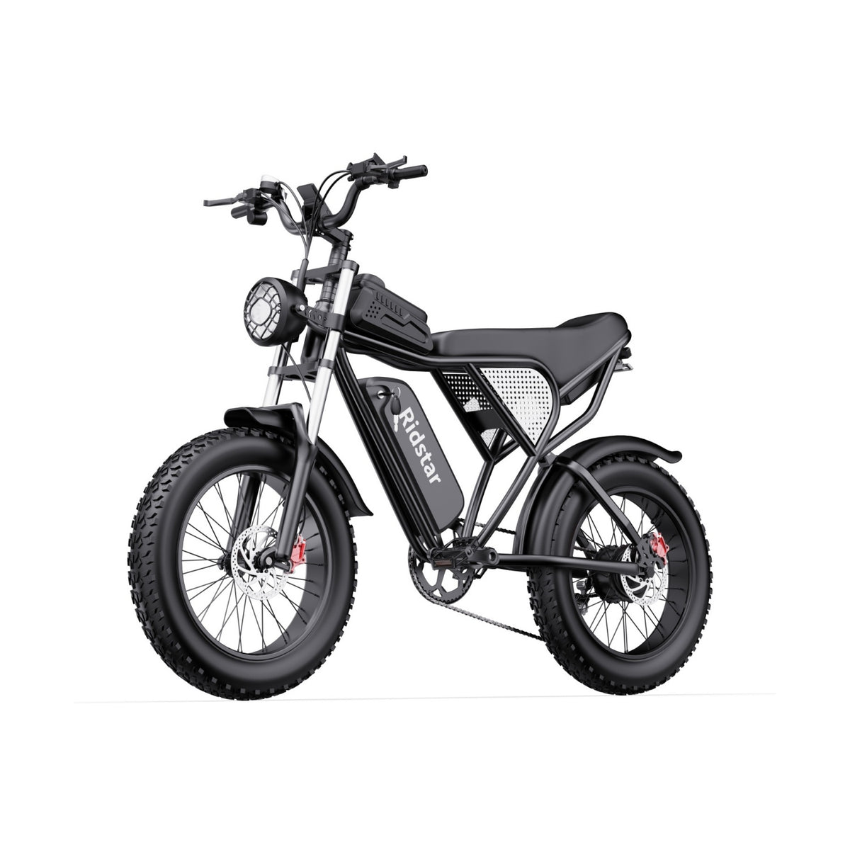 Ridstar Q20 Bicicleta Elétrica - Motor 750W Bateria 48V20Ah Pneus 20 Polegadas Travão a Disco Hidráulico - Preto