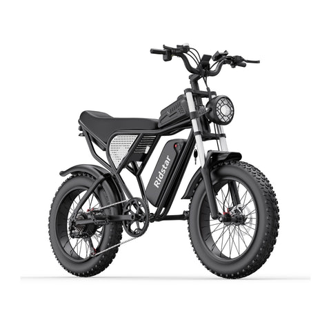 Ridstar Q20 Bicicleta Elétrica - Motor 750W Bateria 48V20Ah Pneus 20 Polegadas Travão a Disco Hidráulico - Preto