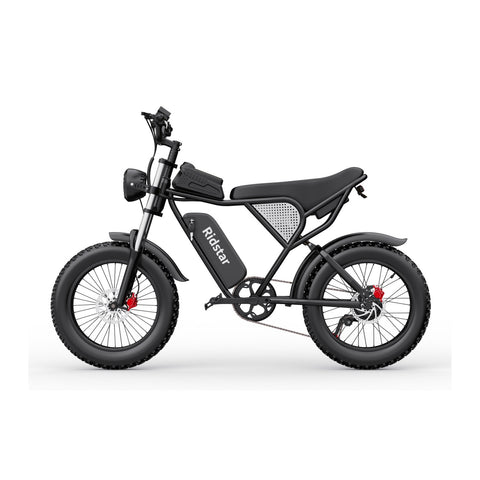 Ridstar Q20 Bicicleta Elétrica - Motor 750W Bateria 48V20Ah Pneus 20 Polegadas Travão a Disco Hidráulico - Preto