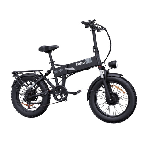Ridstar H20 Pro Bicicleta Elétrica - Motor Duplo 500W*2 Bateria 48V23Ah Pneus 20 Polegadas Travão de Disco com óleo Hidráulico - Preto