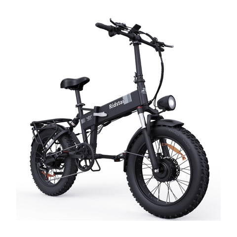 Ridstar H20 Pro Bicicleta Elétrica - Motor Duplo 500W*2 Bateria 48V23Ah Pneus 20 Polegadas Travão de Disco com óleo Hidráulico - Preto