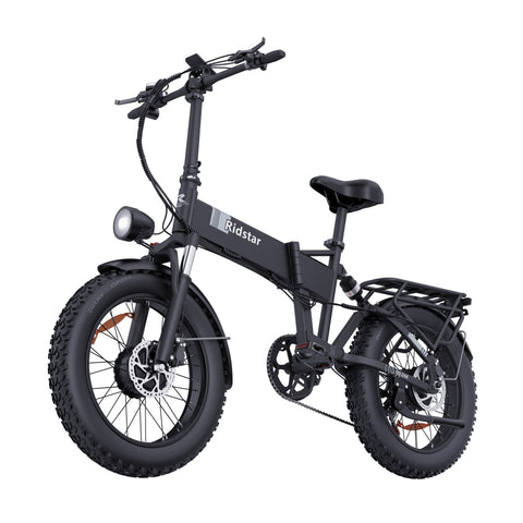 Ridstar H20 Pro Bicicleta Elétrica - Motor Duplo 500W*2 Bateria 48V23Ah Pneus 20 Polegadas Travão de Disco com óleo Hidráulico - Preto