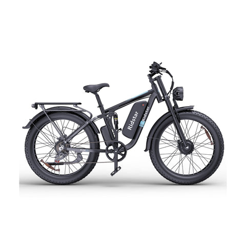 Ridstar E26 Pro Bicicleta Elétrica - Motor Duplo 500W *2 Bateria 48V23Ah Pneus 26 Polegadas Travão de Disco com óleo Hidráulico - Preto