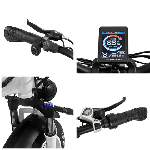 DrveTion CT20 Bicicleta Elétrica - Motor 750W Bateria 48V20AH Pneus de 20" Freios a Óleo - Branco Perolado