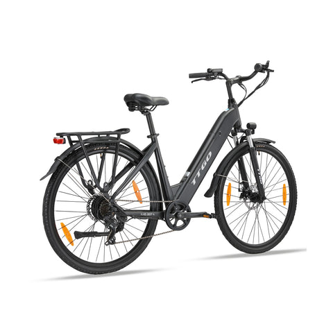 Bicicleta Elétrica TTGO HZ-28ST - Motor 250W Bateria 36V20AH Rodas de 28 Polegadas Freios Mecânicos a Disco - Preto