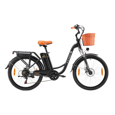Bicicleta Elétrica TTGO YY-26ST - Motor 250W Bateria 36V14.5AH Rodas de 26 Polegadas Freios Mecânicos a Disco - Preto