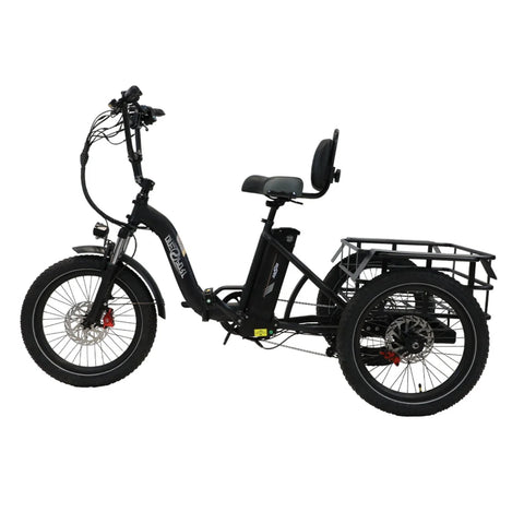 Triciclo Bicicleta Elétrica ONESPORT OT30 – Motor 500W Bateria 48V13AH Pneus de 20 Polegadas Freio a Disco Hidráulico - Preta