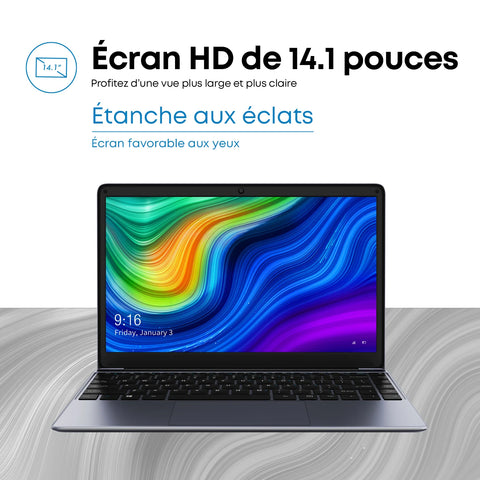Portátil CHUWI HeroBook Pro - Processador Intel Celeron N4020  Ecrã de 14.1"  8GB+256GB Windows 11 Bateria de 5000mAh - Cinza