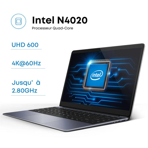 Portátil CHUWI HeroBook Pro - Processador Intel Celeron N4020  Ecrã de 14.1"  8GB+256GB Windows 11 Bateria de 5000mAh - Cinza