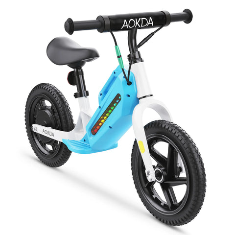 AOKDA AO-K8 Bicicleta de Equilíbrio Elétrica Crianças - Motor 180W Bateria 21.6V5.2AH Roda 12" - Azul