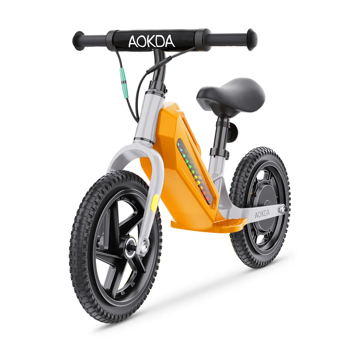 AOKDA AO-K8 Bicicleta De Equilíbrio Elétrica Crianças -Motor 180W Bateria 21.6V5.2AH 12" Roda Travão Traseiro - Laranja