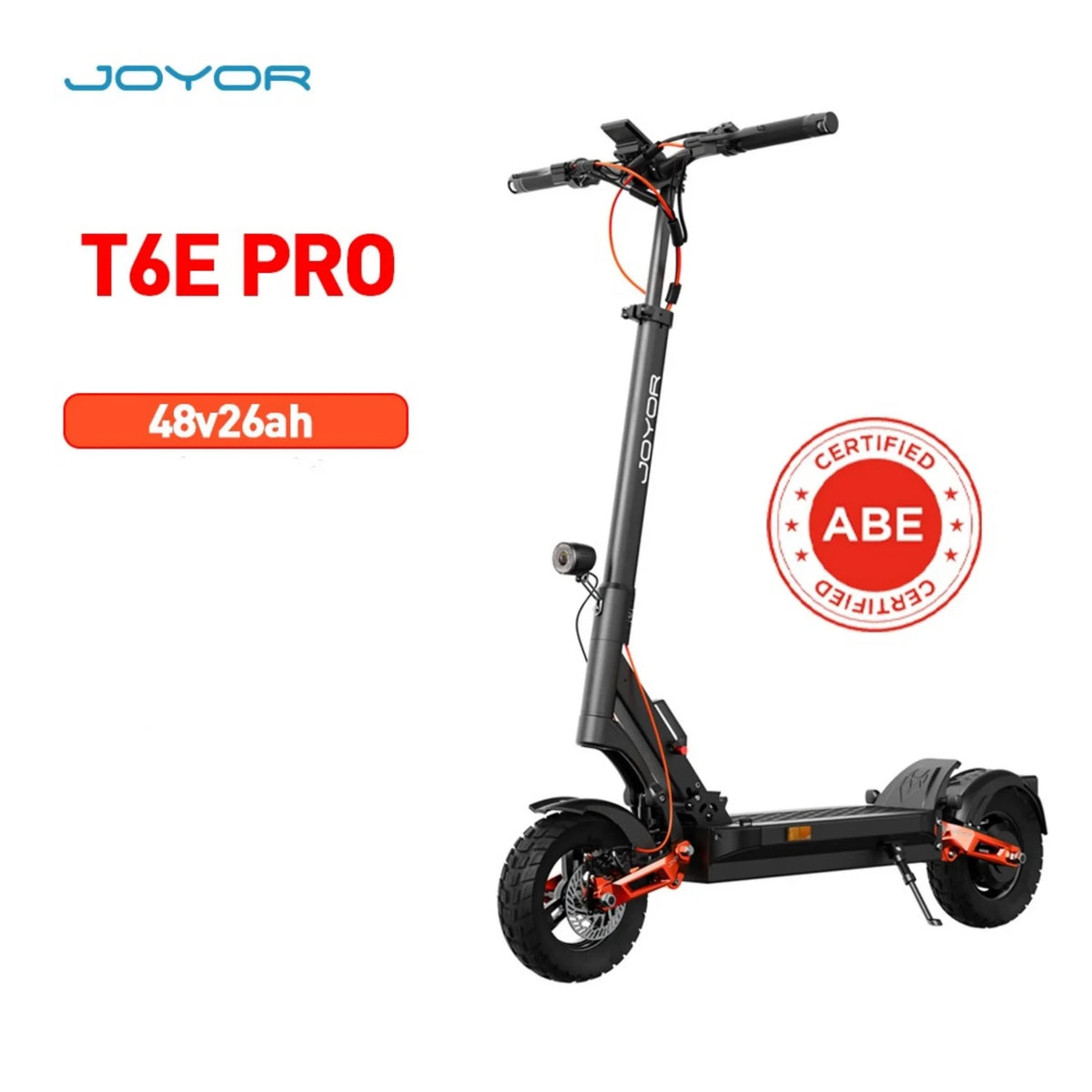 JOYOR T6E PRO Dobrável Patinete Elétrico Certificação ABE - Motor 500W Bateria 48V26AH Pneus 10" off-road - Preto