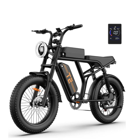 URLIFE T2 E-Bike - Motor 250W Bateria 48V 15.6Ah Travões a Disco Assistência ao Pedal - Preto