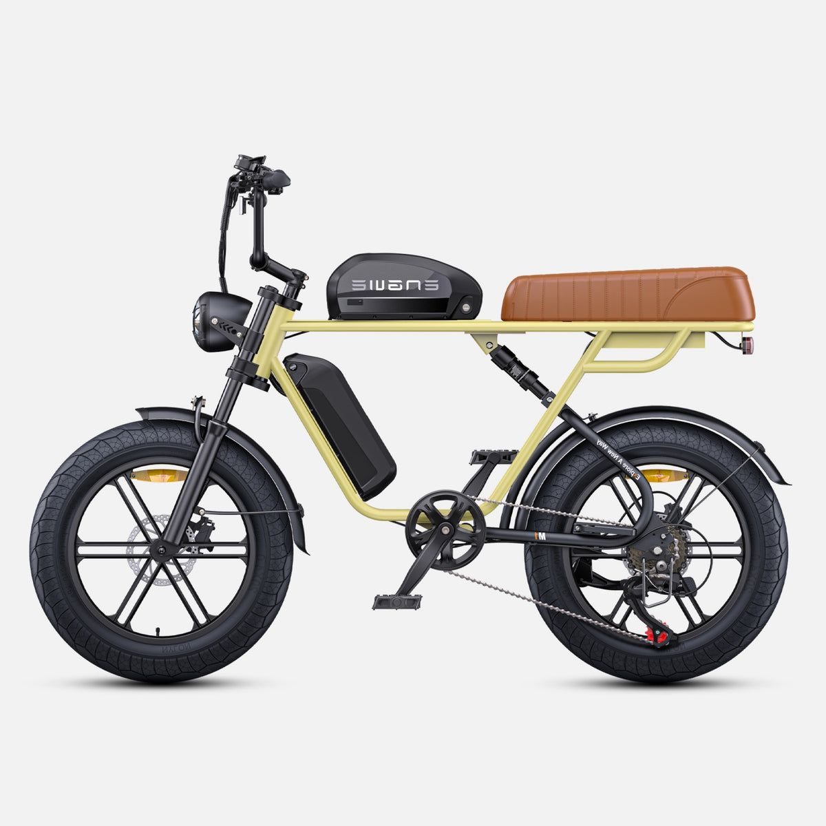 Bicicleta Elétrica ENGWE M1 NL - Motor 250W Bateria 48V28.6AH Pneus de 20 Polegadas Travões de Disco Hidráulicos Manípulo da Alavanca de Velocidades Sem Punho - Amarelo