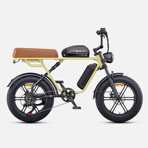 Bicicleta Elétrica ENGWE M1 NL - Motor 250W Bateria 48V28.6AH Pneus de 20 Polegadas Travões de Disco Hidráulicos Manípulo da Alavanca de Velocidades Sem Punho - Amarelo