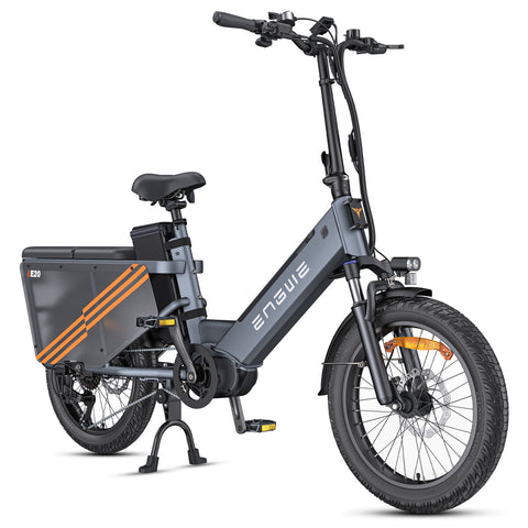 Bicicleta Elétrica ENGWE LE20 EU - Pneus De 20 Polegadas Potência 250W Célula única Bateria 48V19.2AH Travões Hidráulicos - Cinza