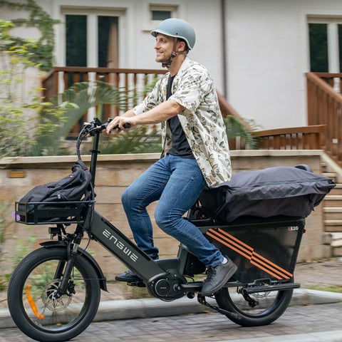 Bicicleta Elétrica ENGWE LE20 EU - Pneus De 20 Polegadas Potência 250W Célula única Bateria 48V19.2AH Travões Hidráulicos - Cinza