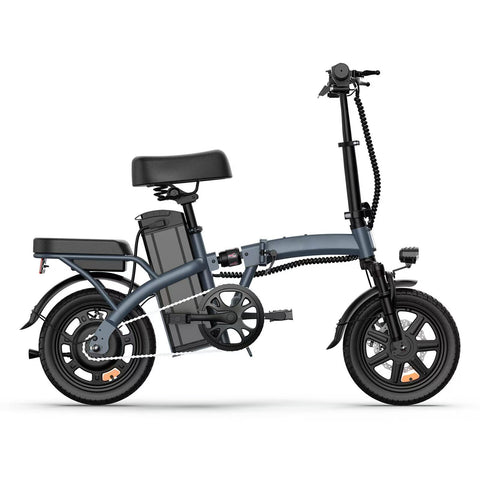 E-bike URLIFE F1L - Motor 250W Bateria 48V 7.5Ah Pneus de 14 Polegadas Disco - Cinza
