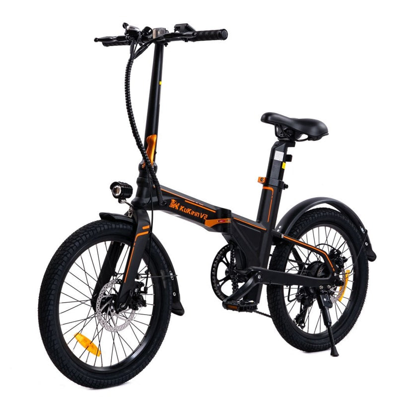 Bicicleta Elétrica Kukirin V2: Motor 250W | Bateria 270WH | Autonomia 45 km | Freios a Disco | Cor Preto