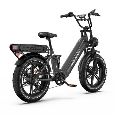 Bicicleta Elétrica ONESPORT OT08 PRO - Motor 500W Bateria 48V18AH*2 Pneus De 20 Polegadas Travões Disco - Cinza
