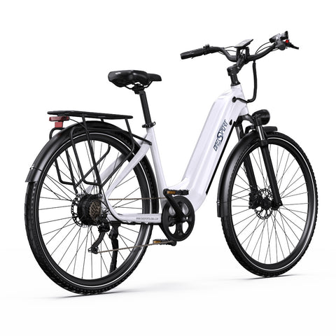 Bicicleta Elétrica ONESPORT OT05 PRO - Motor 250W Bateria 36V22.5AH Pneus De 28 Polegadas Travões Disco - Branco