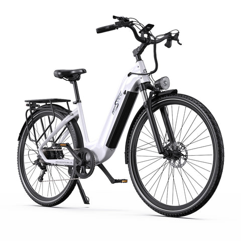 Bicicleta Elétrica ONESPORT OT05 PRO - Motor 250W Bateria 36V22.5AH Pneus De 28 Polegadas Travões Disco - Branco