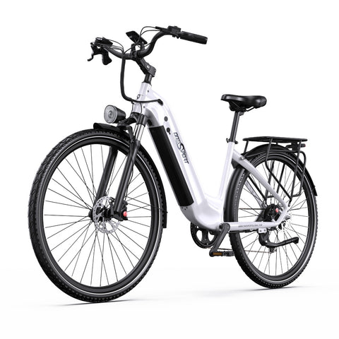 Bicicleta Elétrica ONESPORT OT05 PRO - Motor 250W Bateria 36V22.5AH Pneus De 28 Polegadas Travões Disco - Branco