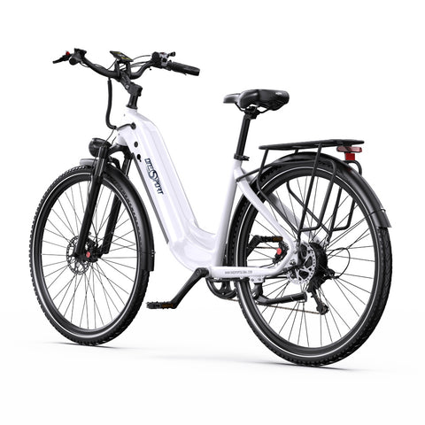 Bicicleta Elétrica ONESPORT OT05 PRO - Motor 250W Bateria 36V22.5AH Pneus De 28 Polegadas Travões Disco - Branco