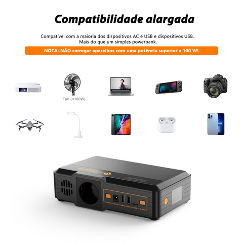 Powerbank NOVOO SPS100 - 100W, 148Wh, Carregador Portátil