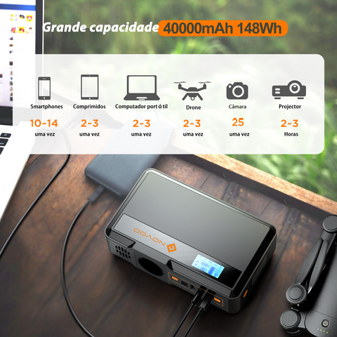 Powerbank NOVOO SPS100 - 100W, 148Wh, Carregador Portátil