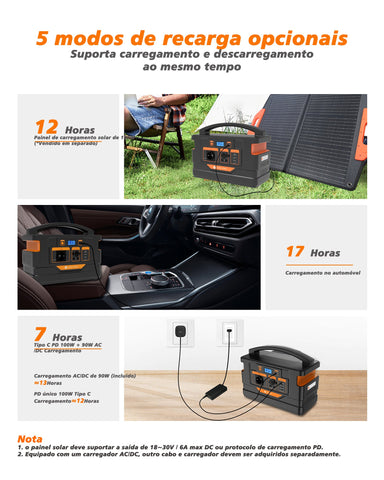 Powerbank NOVOO RPS1000 - 1000W, 1100Wh, Carregador Portátil