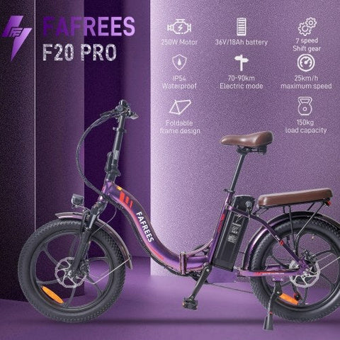 FAFREES F20 Pro: Bicicleta Elétrica de 250W | Autonomia de 80KM