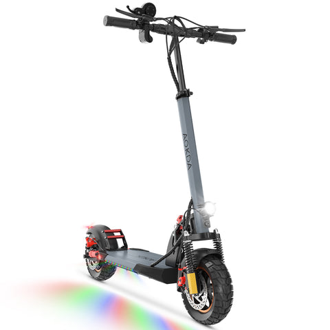 Trotinete Elétrica AOKDA AO-A1 - Motor 800W Bateria 48V12.5AH Rodas 10 Polegadas Travão de Disco Mecânico - Cinza