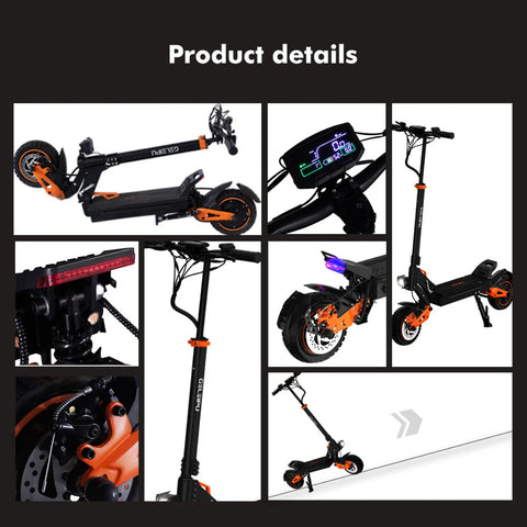 GELEIPU Z1 PRO Patinete Elétrico - 2400W Bateria  52V20AH 10” Scooter Elétrica Potente - Preta