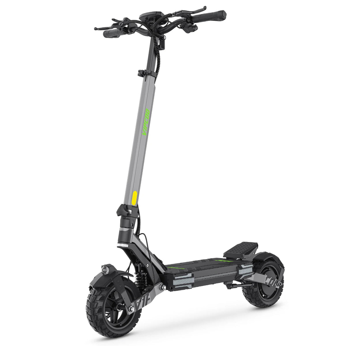 Trotinete Elétrica VIPCOO VC-VS6 - Motor 1000W Bateria 48V18.2Ah Pneus de 10 Polegadas Dobrável Travão Mecânico de Disco Seguro - Cinza