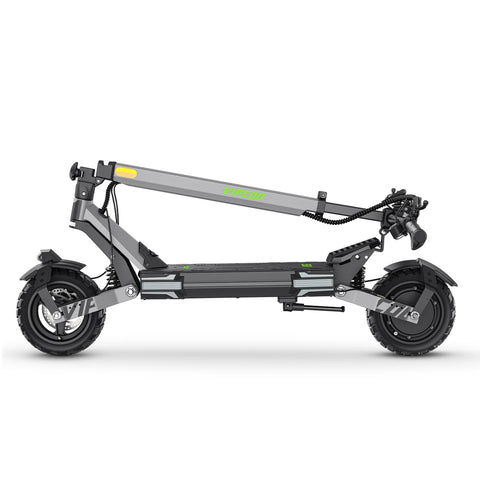Trotinete Elétrica VIPCOO VC-VS6 - Motor 1000W Bateria 48V18.2Ah Pneus de 10 Polegadas Dobrável Travão Mecânico de Disco Seguro - Cinza