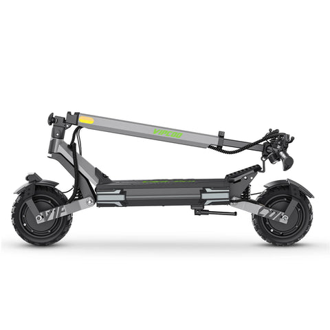 Trotinete Elétrica VIPCOO VC-VS6 PRO - Motor 1200W*2 Bateria 52V20.8Ah Pneus de 10 Polegadas Dobrável Travão Mecânico de Disco Seguro - Cinza