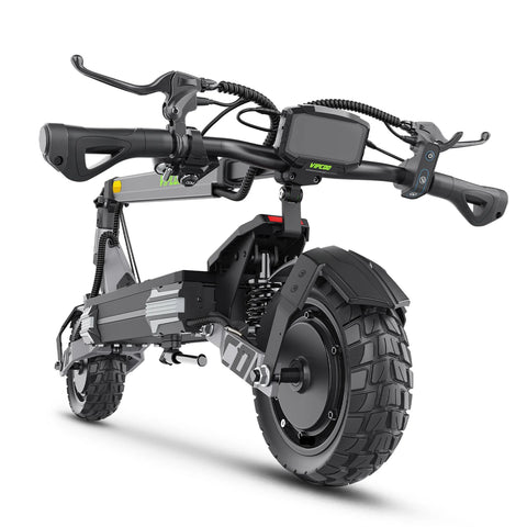 Trotinete Elétrica VIPCOO VC-VS6 PRO - Motor 1200W*2 Bateria 52V20.8Ah Pneus de 10 Polegadas Dobrável Travão Mecânico de Disco Seguro - Cinza